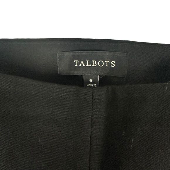 Talbots Black Flat-Front Side-Zip Slacks Trousers size 6 - Picture 4 of 7